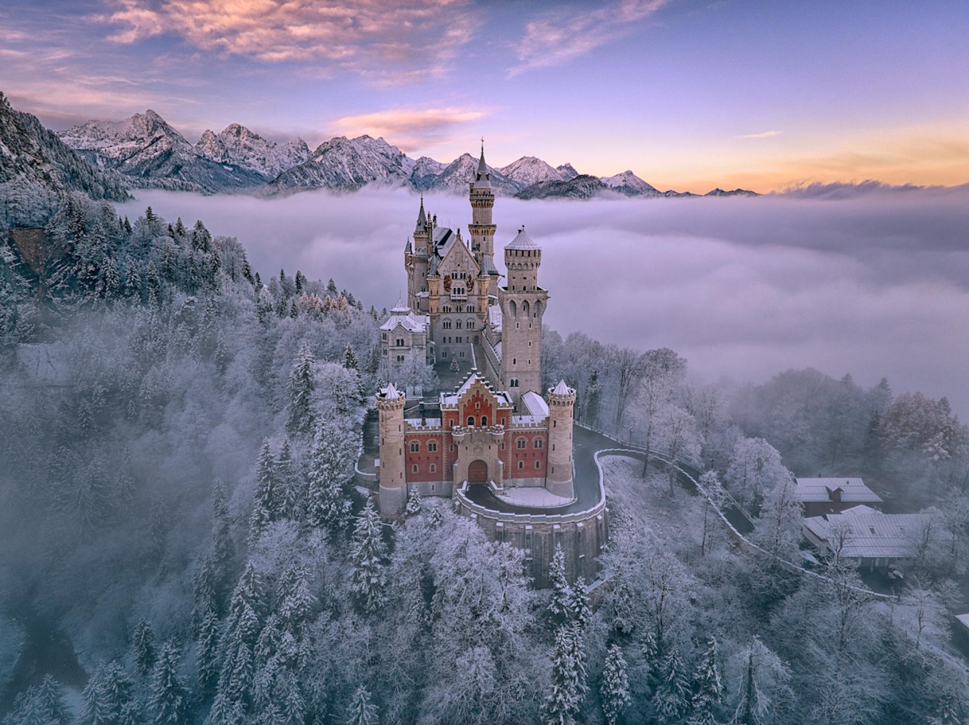 London Photography Awards Winner - snow and fog at Neuschwanstein castle