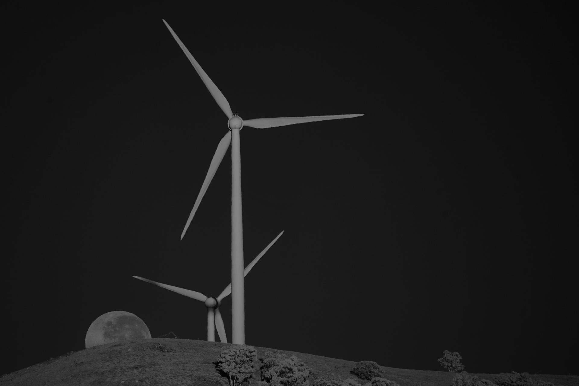 London Photography Awards Winner - Moonset at the Wind Turbines