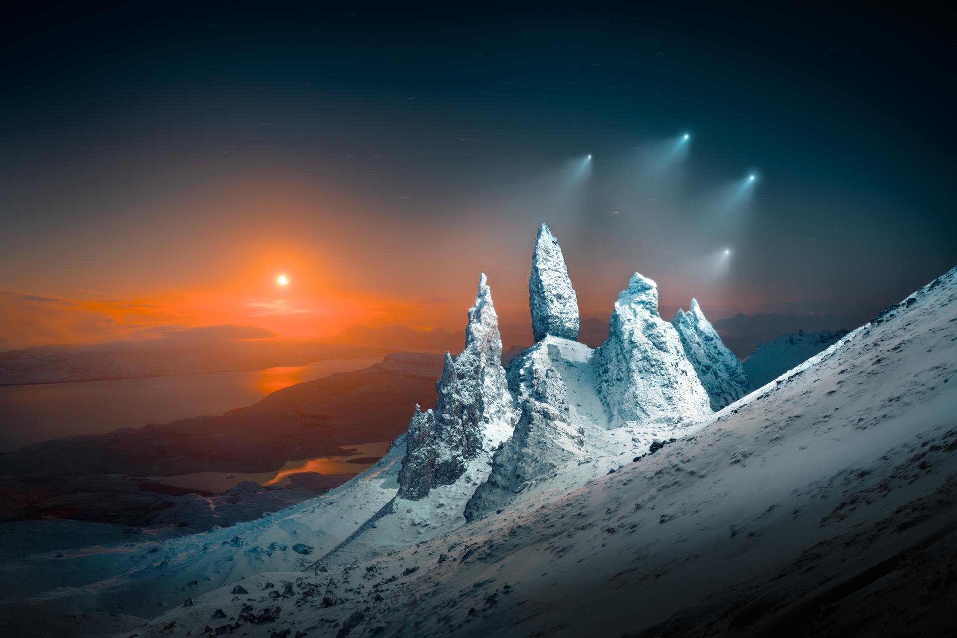 London Photography Awards Winner - Moonrise Sprites Over Storr