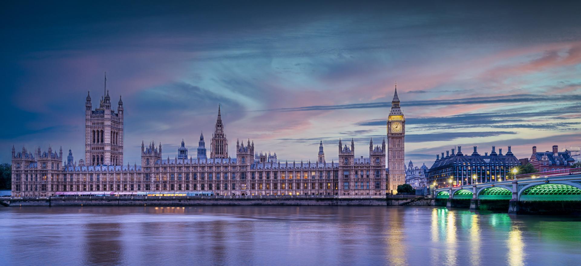 London Photography Awards Winner - Parliament and Elizabeth Tower Blue Hour Panorama