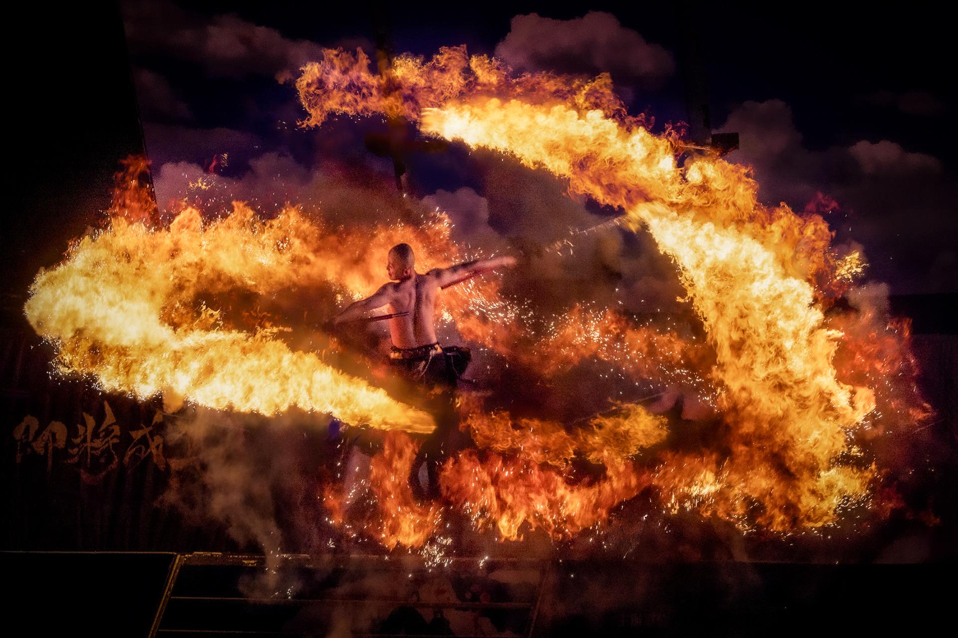 London Photography Awards Winner - Spinning fire dance in the fire festival
